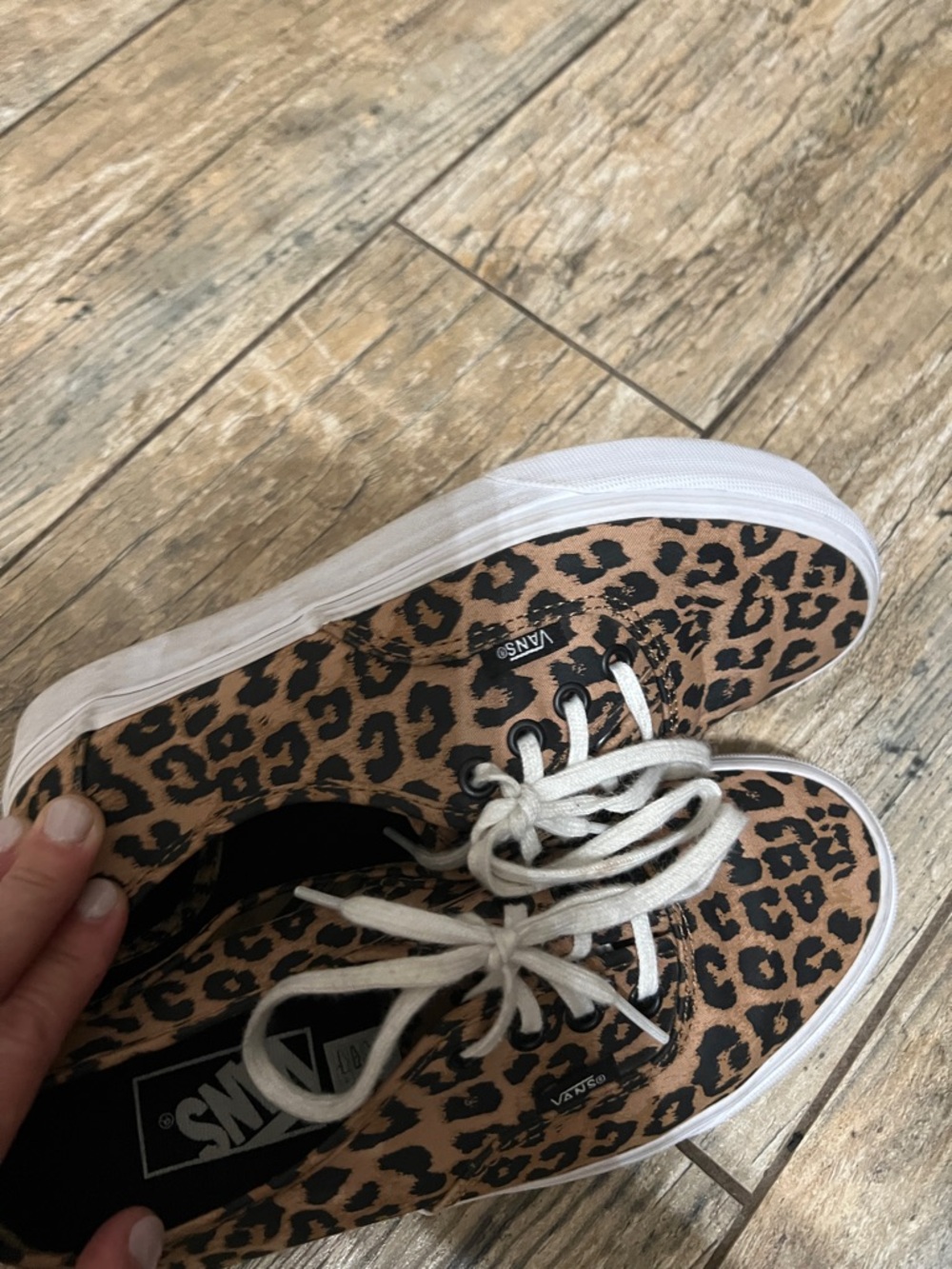 Vans Leopard-Print Canvas Low-Top Sneakers - Tan/Black/White - Picture 2 of 5